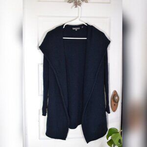 Vince. Navy Blue Cashmere/Wool/Alpaca Blend Hooded Cardigan (Size XS)